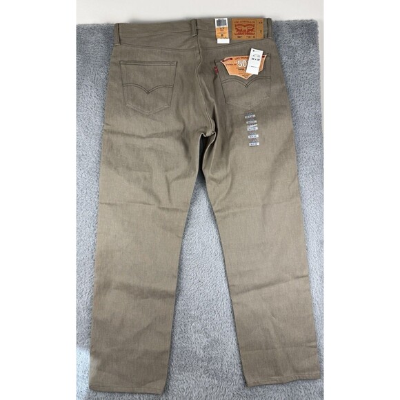 Levi's Men's 501 Original Shrink to Fit Jeans Men’s 38x32 Khaki Tan Button Fly - Picture 5 of 11